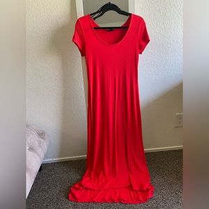 Maxi Red Dress with Slit